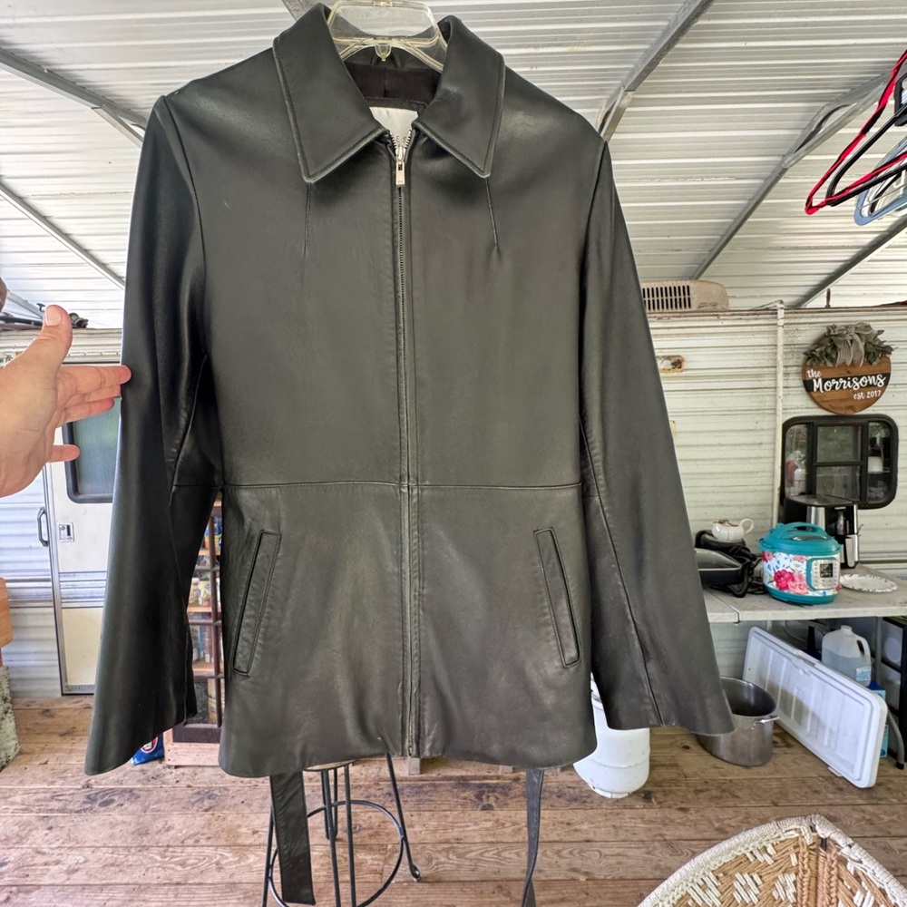 Nine West Black Leather Jacket